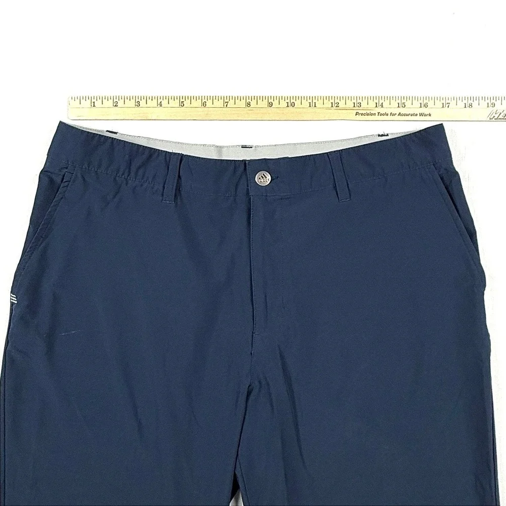 Adidas‎ Golf Pants Navy Blue Performance Stretch Flat Front Trousers Mens Sz 36